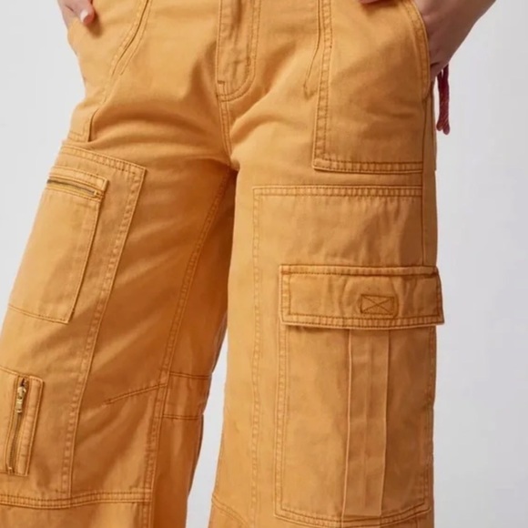 Urban Outfitters BDG Extreme Wide Leg Utility Jean In Mustard - Picture 3 of 8